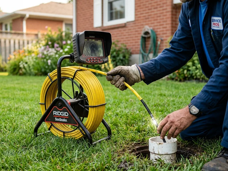 Sewer camera inspection of a residential drain line